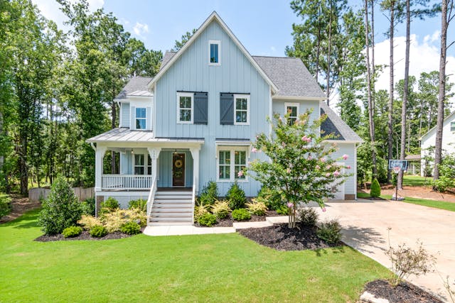 blue house exterior