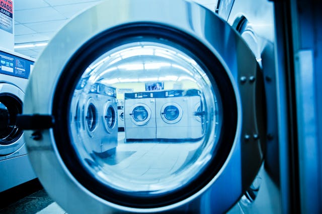 inside of a laundromat