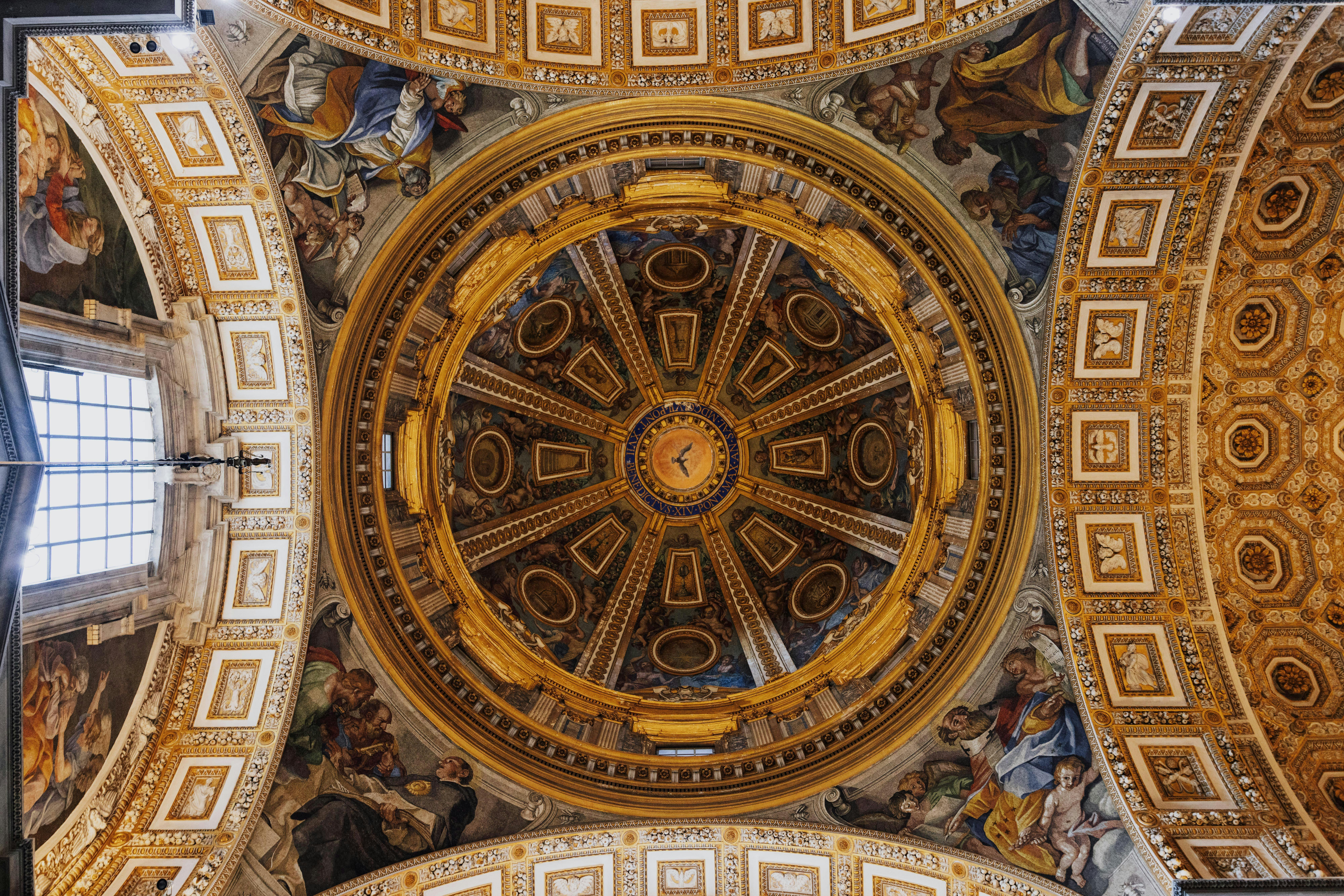 the ceiling of a basilica
